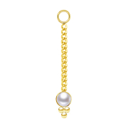 Gold-plated pendant Necklace with white pearl pendant...
