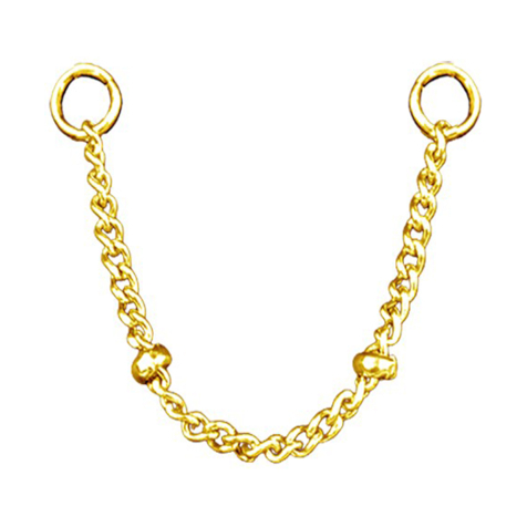 Verbindungskette Basic zwei Ringe vergoldet