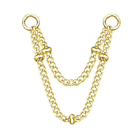 Catena di collegamento Basic doppia a cinque anelli placcata oro