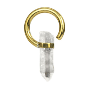 Ear weight hook gold-plated with quartz crystal
