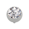 Anello Dermal Anchor argento con cristallo argento