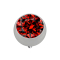 Anello Dermal Anchor argento con cristallo rosso