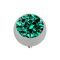 Ancrage cutané boule argentée avec cristal turquoise