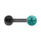 Micro labret black with crystal ball turquoise epoxy protective layer