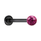 Micro labret black with crystal ball fuchsia epoxy protective layer