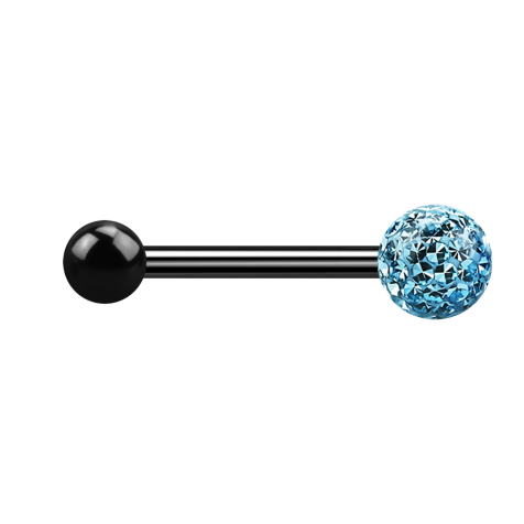 Barbell nero con palla e sfera di cristallo aqua strato protettivo epossidico