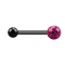 Barbell black with ball and crystal ball fuchsia epoxy protective layer