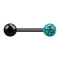 Barbell black with ball and crystal ball turquoise Epoxy protective layer
