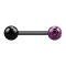 Barbell black with ball and crystal ball violet epoxy protective layer