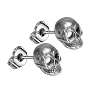 Boucles doreilles argent tête de mort