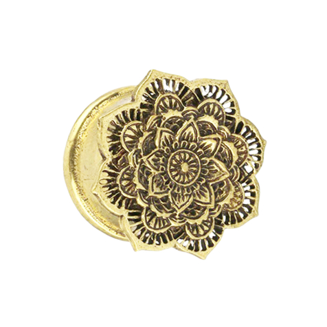 Flesh plug gold-plated flower