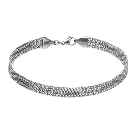 Bracciale in argento con cinque catene a sfera individuali
