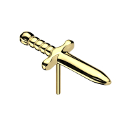 Threadless dagger, gold-plated