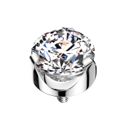 Ancoraggio dermico argento piatto Cristallo incastonato...