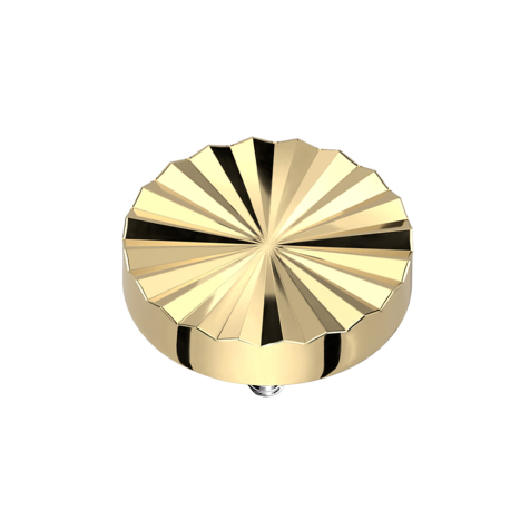 Dermal Anchor Diamantschliff Scheibe rund vergoldet