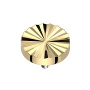 Dermal Anchor Diamond Cut Disc Round Gold Plated