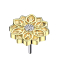 Threadless gold-plated crystal silver lotus flower