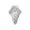 Dermal Anchor Cornet de glace argent Cristaux argent
