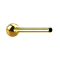 Gold-plated micro threadless barbell bar with ball