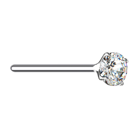 Borchia da naso curva in argento set di cristalli tondi in argento