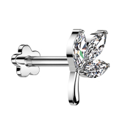 Micro Labret senza filettatura argento Foglia argento Tre...