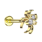 Micro Labret senza filettatura placcato oro Ragno...
