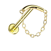 Micro Threadless Labret Gold-Plated Bar Gold-Plated...