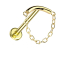 Micro Threadless Labret Gold-Plated Bar Gold-Plated Pendant Chain