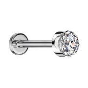 Micro Labret filettatura interna argento piatto cristallo...