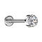 Micro Labret Innengewinde silber flach Kristall silber gefasst