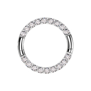 Micro segment ring, foldable, silver front, crystals,...