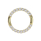 Micro anello segmentato pieghevole placcato oro con cristalli argentati sul davanti e due interruzioni