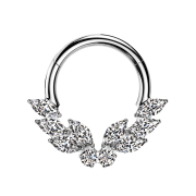 Micro bague segmentée pliable argent six ovales et...