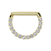 Micro Segmentring klappbar vergoldet Halbring front...