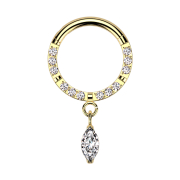 Micro segment ring, foldable, gold-plated, front...