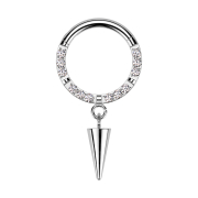 Micro segment ring, foldable, silver front, crystals,...