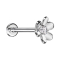 Micro Threadless Labret silver flower silver one crystal silver