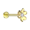 Micro Threadless Labret vergoldet Blume vergoldet ein Kristall silber