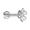 Micro Threadless Labret silber Blume silber ein Kristall silber