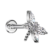 Micro Threadless Labret silver Dragonfly silver Wings...