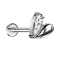 Micro Threadless Labret silver Heart Luck silver Crystal silver
