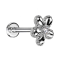 Micro Threadless Labret silver flower dotted silver one crystal silver