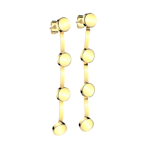 Gold-plated ear studs plate pendant three plates