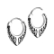 Folding earring silver tribal teardrop