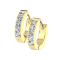 Orecchino placcato oro con cristalli quadrati argento