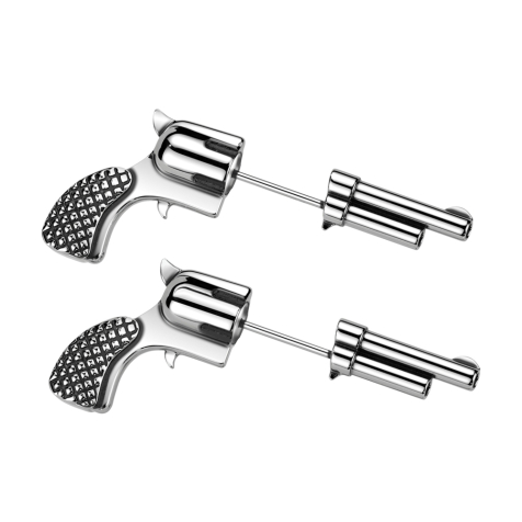 Ohrstecker silber Revolver