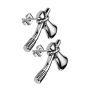 Stud earrings silver axe
