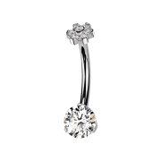 Banane Innengewinde silber Blume Kristalle silber und...