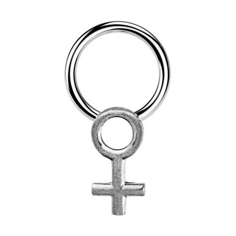 Closure ring silver Gender symbol woman silver