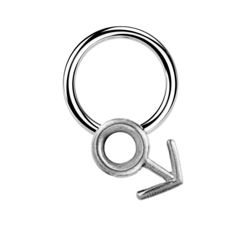 Micro Closure Ring silver gender symbol woman gold-plated